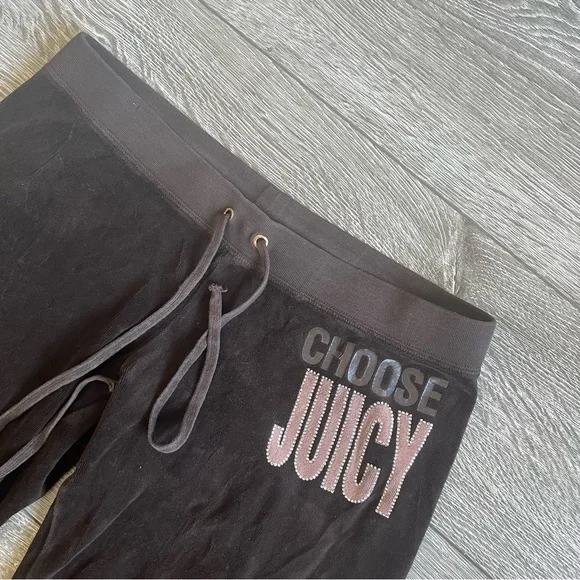 JUICY COUTURE Brown Velour Wide Leg Pants with Bling | Made in USA | Size M EUC - Picture 15 of 15